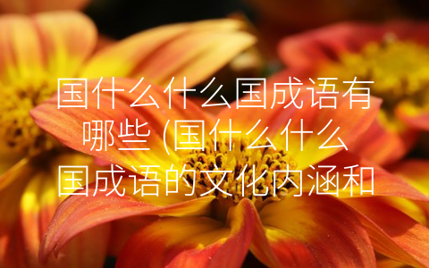 国什么什么国成语有哪些 (国什么什么国成语的文化内涵和历史背景)