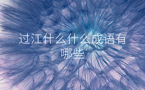 过江什么什么成语有哪些