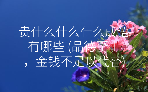 贵什么什么什么成语有哪些 (品德至上，金钱不足以代替)
