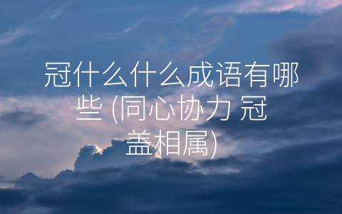 冠什么什么成语有哪些 (同心协力 冠盖相属)