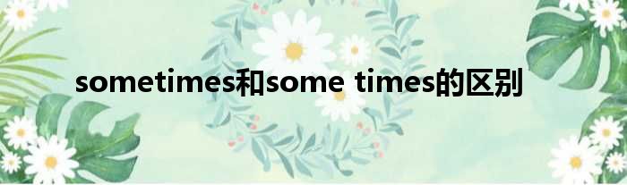 sometimes和some times的区别