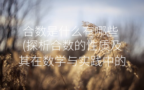 合数是什么有哪些 (探析合数的性质及其在数学与实践中的应用)