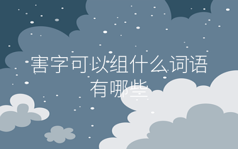 害字可以组什么词语有哪些