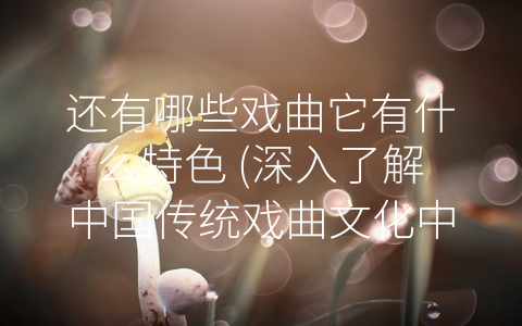 还有哪些戏曲它有什么特色 (深入了解中国传统戏曲文化中的经典代表：京剧、豫剧、川剧和越剧。)