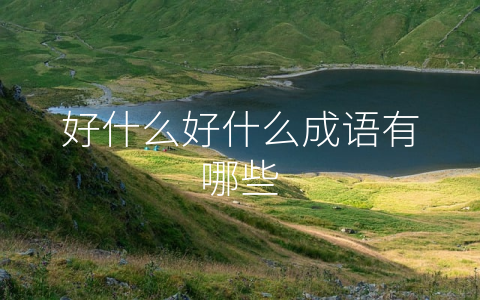 好什么好什么成语有哪些