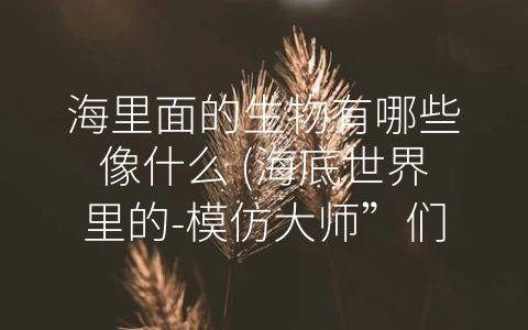 海里面的生物有哪些像什么 (海底世界里的-模仿大师”们)