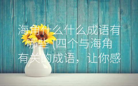 海角什么什么成语有哪些 (四个与海角有关的成语，让你感受到古人对自然的认识。)