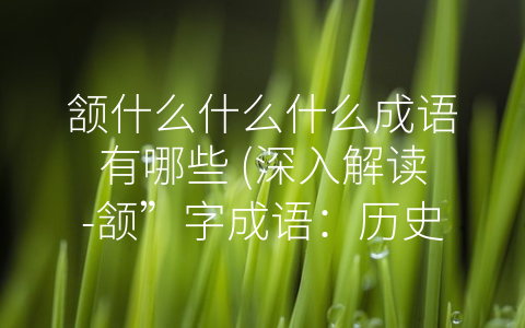 颔什么什么什么成语有哪些 (深入解读-颔”字成语：历史文化背景与现代价值)