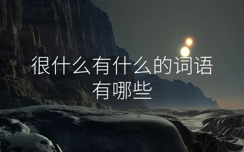 很什么有什么的词语有哪些