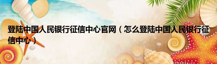 登陆中国人民银行征信中心官网 怎么登陆中国人民银行征信中心