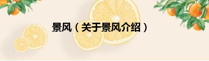 景风 关于景风介绍
