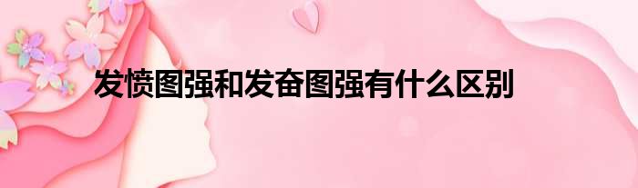 发愤图强和发奋图强有什么区别