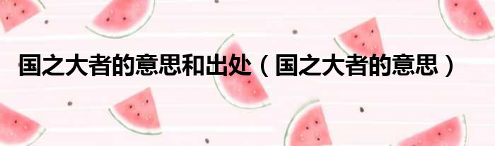 国之大者的意思和出处 国之大者的意思