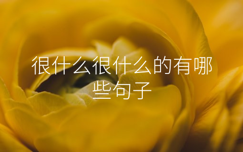 很什么很什么的有哪些句子