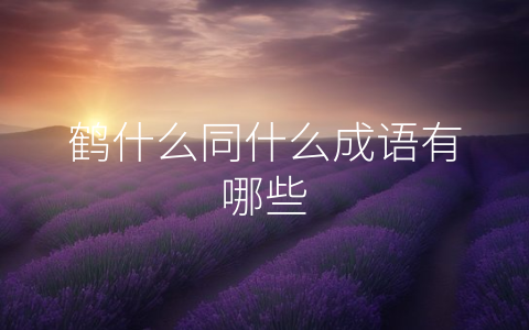 鹤什么同什么成语有哪些