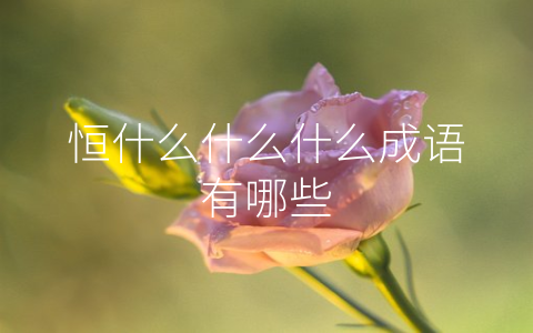 恒什么什么什么成语有哪些