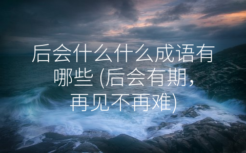 后会什么什么成语有哪些 (后会有期，再见不再难)