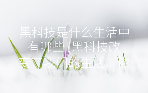 黑科技是什么生活中有哪些 (黑科技改变了我们的生活，你知道都有哪些吗？)