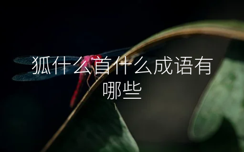 狐什么首什么成语有哪些