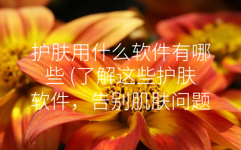 护肤用什么软件有哪些 (了解这些护肤软件，告别肌肤问题)