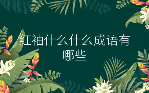 红袖什么什么成语有哪些