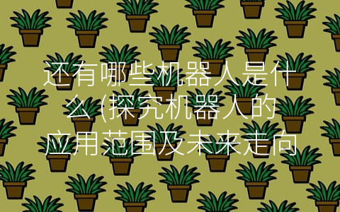 还有哪些机器人是什么 (探究机器人的应用范围及未来走向)