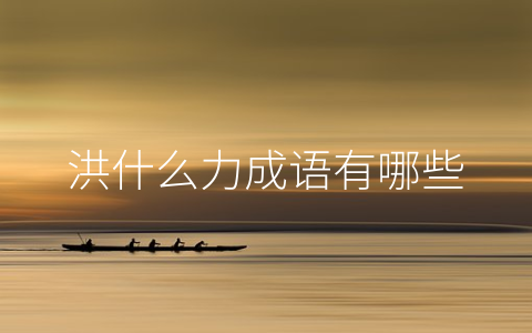 洪什么力成语有哪些