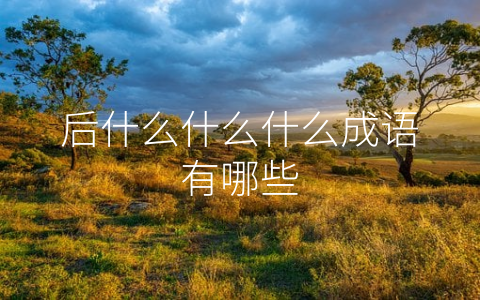 后什么什么什么成语有哪些