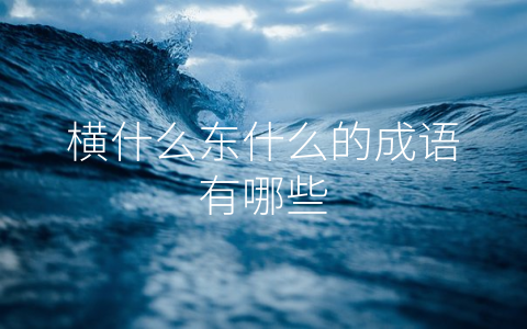 横什么东什么的成语有哪些