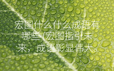 宏图什么什么成语有哪些 (宏图指引未来，成语彰显伟大。)