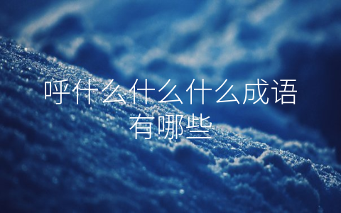 呼什么什么什么成语有哪些