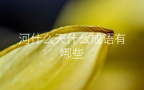 河什么天什么成语有哪些