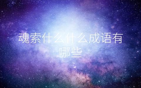 魂索什么什么成语有哪些
