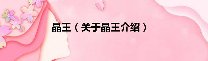 晶王 关于晶王介绍