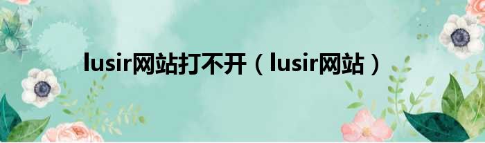 lusir网站打不开 lusir网站