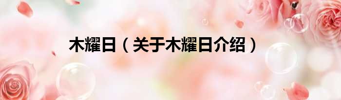 木耀日 关于木耀日介绍