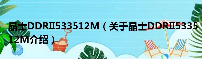 晶士DDRII533512M 关于晶士DDRII533512M介绍