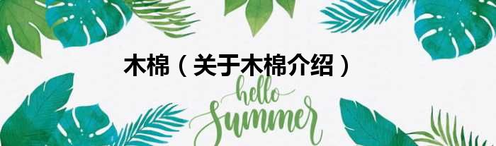 木棉 关于木棉介绍