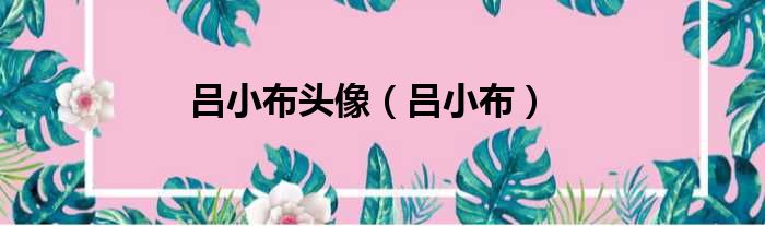 吕小布头像 吕小布