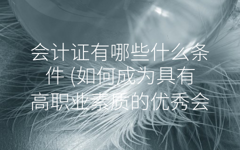 会计证有哪些什么条件 (如何成为具有高职业素质的优秀会计从业人员？)