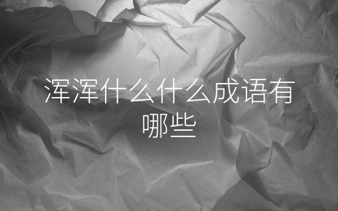 浑浑什么什么成语有哪些