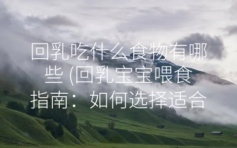 回乳吃什么食物有哪些 (回乳宝宝喂食指南：如何选择适合的食物？)