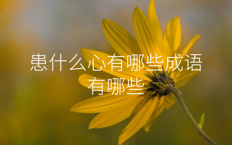 患什么心有哪些成语有哪些