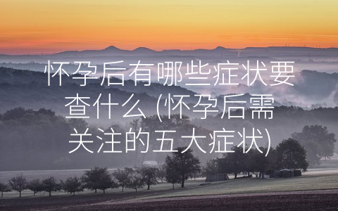 怀孕后有哪些症状要查什么 (怀孕后需关注的五大症状)