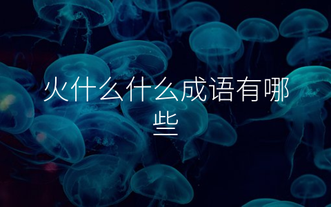 火什么什么成语有哪些