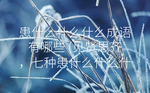 患什么什么什么成语有哪些 (见贤思齐，七种患什么什么什么成语了解一下)