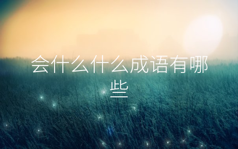 会什么什么成语有哪些