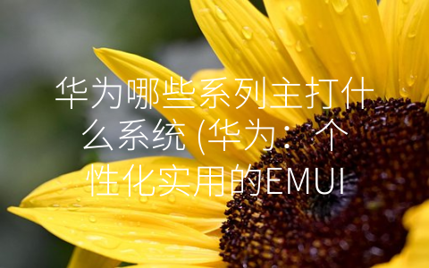 华为哪些系列主打什么系统 (华为：个性化实用的EMUI和全场景智能的Harmony OS)