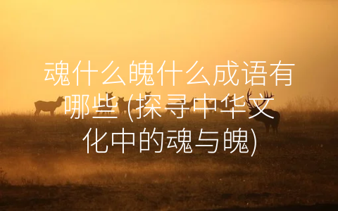 魂什么魄什么成语有哪些 (探寻中华文化中的魂与魄)