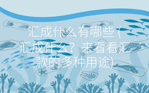 汇成什么有哪些 (汇成什么？来看看汇款的多种用途)